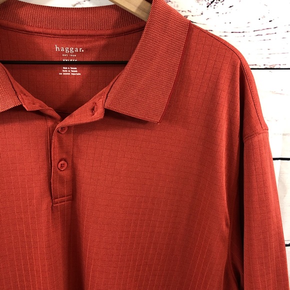 Men’s HAGGAR Burnt Orange Polo Shirt, XXL - Picture 3 of 5